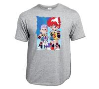 MERCHANDMANIA Camiseta Gris Mezcla Bola de Dan Serie Animada niños Antigua Anime Claro Moda Verano Tshirt