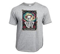 MERCHANDMANIA Camiseta Gris Mezcla Carta Tarot Graciosa Meme Pensador filosofo preocupacion Claro Moda Verano Tshirt