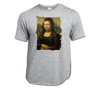 MERCHANDMANIA Camiseta Gris Mezcla Cuadro Arte Gracioso yokonda Mona Lisa macarra Skinhead Claro Moda Verano Tshirt