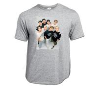 MERCHANDMANIA Camiseta Gris Mezcla Kids SKZ Replay Connected Limbo Doodle Claro Moda Verano Tshirt