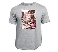 MERCHANDMANIA Camiseta Gris Mezcla Serie Anime Jibaku SH?NEN Hanako-kun Yugi amane Claro Moda Verano Tshirt