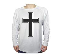 MERCHANDMANIA Camiseta Manga Larga A3 Cruz Cristiana Cristo Jesus Hijo de Dios Iglesia Tshirt
