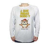 MERCHANDMANIA Camiseta Manga Larga A3 Frase Graciosa Que miras Bobo anda pa Alla Tshirt