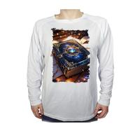 MERCHANDMANIA Camiseta Manga Larga A3 Libro de Las Estrellas astrologia Astral magico fantastico Tshirt