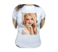 MERCHANDMANIA Camiseta Mujer A3 Blackpink Personaje KPOP Cantante 2025 Rose Woman Tshirt