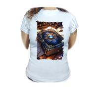 MERCHANDMANIA Camiseta Mujer A3 Libro de Las Estrellas astrologia Astral magico fantastico Woman Tshirt