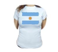 MERCHANDMANIA Camiseta Mujer Bandera Argentina Pais sudamerica hispanoamerica Woman Tshirt