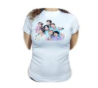 MERCHANDMANIA Camiseta Mujer BTS Jin Suga J-Hope RM Jimin V Jungkook Woman Tshirt.
