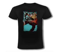 MERCHANDMANIA Camiseta Negra Anime Serie Sakamoto Days Mafia mafiosos Moda Verano Tshirt