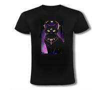 MERCHANDMANIA Camiseta Negra Gato Negro Dios divino astrologia Brujas Magia Moda Verano Tshirt