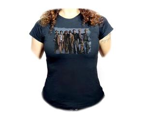 MERCHANDMANIA Camiseta Negra Mujer The Beyond Grupo Musica Gira Cantantes Mundo Oferta Tshirt