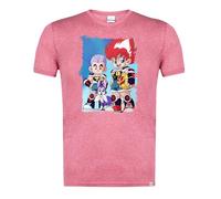 MERCHANDMANIA Camiseta Roja Mezcla Bola de Dan Serie Animada niños Antigua Anime Claro Moda Verano Tshirt