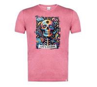 MERCHANDMANIA Camiseta Roja Mezcla Carta Tarot Graciosa Meme Locura estress tormenta Mental Claro Moda Verano Tshirt