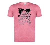 MERCHANDMANIA Camiseta Roja Mezcla con SUBLimaCION en tonalidades Negras Anime Chica Angel traviesa Gula Pecado Dibujo Moda Verano Tshirt