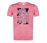MERCHANDMANIA Camiseta Roja Mezcla con SUBLimaCION en tonalidades Negras Anime Chica Angel traviesa lujuria Pecado Dibujo Moda Verano Tshirt