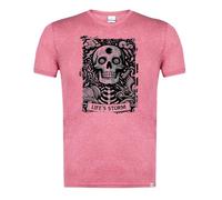 MERCHANDMANIA Camiseta Roja Mezcla con SUBLimaCION en tonalidades Negras Carta Tarot Graciosa Meme Locura estress tormenta Mental Moda Verano Tshirt