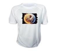 MERCHANDMANIA Camiseta simbolo Sol y Luna Amor Astros astrologia Astral Tshirt