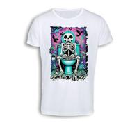 MERCHANDMANIA Camiseta Tacto algodón A3 Carta Tarot Graciosa Meme Miedo Terror WC bater Cotton Touch Tshirt