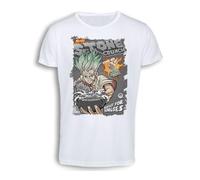 MERCHANDMANIA Camiseta Tacto algodón A3 Doctor dr Stone senku Desayuno Piedra Cereales Gracioso Cotton Touch Tshirt