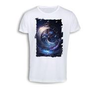 MERCHANDMANIA Camiseta Tacto algodón A3 Reloj astronomico Astros Estrellas Tiempo Luna Cosmos Cotton Touch Tshirt