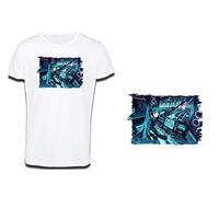 MERCHANDMANIA Camiseta Tacto ALGODÓN Hatsune Miku Piano FUTURISTA Cotton Touch Tshirt