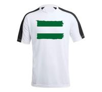 MERCHANDMANIA Camiseta técnica Franja Mangas Negra Bandera de Andalucia españa Comunidad autonoma Tshirt