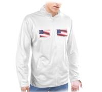 MERCHANDMANIA CHAQUETA TECNICA CON 2 IMPRESIONES BANDERA Estados Unidos de America nacion libre 2 logos jacket
