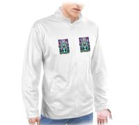 MERCHANDMANIA Chaqueta técnica con 2 impresiones carta tarot graciosa meme miedo terror wc bater 2 logos jacket