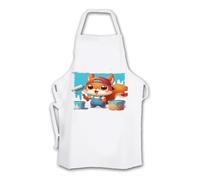 MERCHANDMANIA DELANTAL TALLA ADULTO ardilla pintora profesion animal pintura mascota cocina kitchen apron