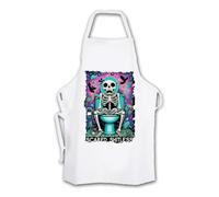 MERCHANDMANIA Delantal talla adulto carta tarot graciosa meme miedo terror wc bater cocina kitchen apron