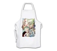 MERCHANDMANIA Delantal talla adulto dr stone anime senku padre astronauta luna cocina kitchen apron