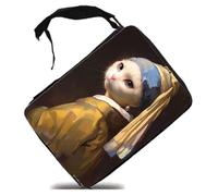 MERCHANDMANIA Estuche Cuadro Arte ja Joven de la Perla Gata Gato Linda Cute Scholar Case