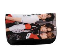 MERCHANDMANIA Estuche Neceser de Lona Album Cantantes Canciones BFF Double Take Unisex Negro Bolsa Aseo Multiusos
