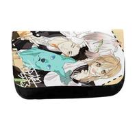 MERCHANDMANIA Estuche Neceser de Lona Anime Kimi to Koete Koi ni Naru Furry Gata Perro Lobo Unisex Negro Bolsa Aseo Multiusos