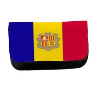 MERCHANDMANIA Estuche Neceser DE Lona Bandera Andorra Pais Gobierno andorrano Unisex Negro Bolsa Aseo Multiusos