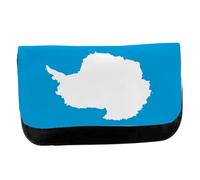 MERCHANDMANIA Estuche Neceser DE Lona Bandera antártida Gobierno del tratado antártico Unisex Negro Bolsa Aseo Multiusos