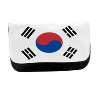 MERCHANDMANIA Estuche Neceser DE Lona Bandera Corea del Sur Pais Gobierno Coreano Unisex Negro Bolsa Aseo Multiusos