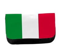 MERCHANDMANIA Estuche Neceser DE Lona Bandera DE Italia Roma Italianos Pais nacion Unisex Negro Bolsa Aseo Multiusos