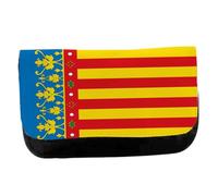 Merchandmanía Estuche Neceser de Lona Bandera de Valencia españa Comunidad autonoma Unisex Negro Bolsa Aseo Multiusos