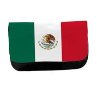MERCHANDMANIA Estuche Neceser DE Lona Bandera mejico Pais Gobierno Mexico America hispana Unisex Negro Bolsa Aseo Multiusos