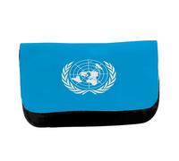 MERCHANDMANIA ESTUCHE NECESER DE LONA bandera naciones unidas pais gobierno mundial unisex negro bolsa aseo multiusos