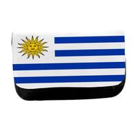 MERCHANDMANIA Estuche Neceser DE Lona Bandera uruguai Logo latinoamerica Pais hispanoamerica Unisex Negro Monedero Billetera