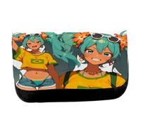 MERCHANDMANIA Estuche Neceser DE Lona Brazilian Miku brasileña Vocaloid Hatsune Unisex Negro Bolsa Aseo Multiusos