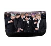 MERCHANDMANIA Estuche Neceser DE Lona BTS Gala Map of The Soul KPOP Cantantes Unisex Negro Bolsa Aseo Multiusos
