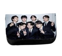 MERCHANDMANIA Estuche Neceser DE Lona BTS Grupo Gala Fan Meeting Japon Cantantes Unisex Negro Bolsa Aseo Multiusos