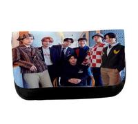 MERCHANDMANIA Estuche Neceser DE Lona BTS KPOP Chicos 2025 Born Singer Standing Next to You Unisex Negro Bolsa Aseo Multiusos