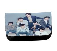 MERCHANDMANIA Estuche Neceser DE Lona BTS KPOP Chicos 2025 Let me Know Winter Ahead Unisex Negro Bolsa Aseo Multiusos