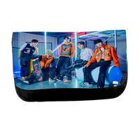 MERCHANDMANIA Estuche Neceser DE Lona Cantantes KPOP ndx Lee Hiroto Hwang Kang Park Unisex Negro Bolsa Aseo Multiusos