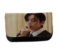 MERCHANDMANIA Estuche Neceser DE Lona Cantantes KPOP vfriends BTS Jimin and v Unisex Negro Bolsa Aseo Multiusos