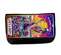 MERCHANDMANIA Estuche Neceser de Lona Carta Tarot Graciosa Meme Fiesta vividor Vida fiestero Unisex Negro Bolsa Aseo Multiusos